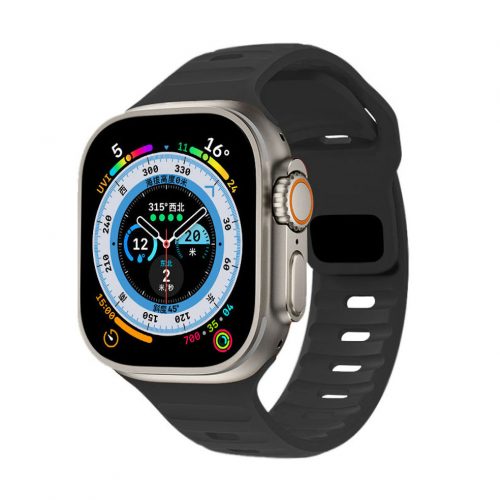 Apple Watch fekete szilikon sportpánt 42MM (Series 1-3)/44/45/46/49MM