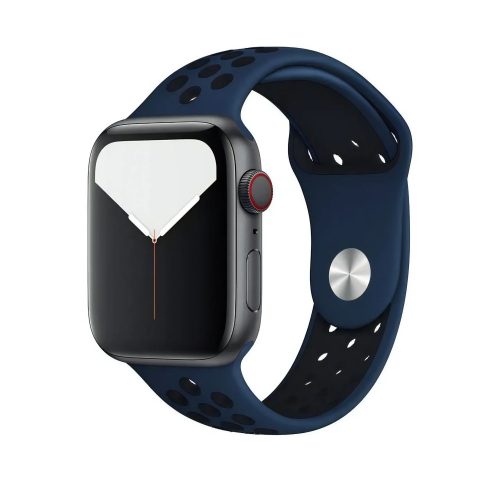 Apple Watch kék-fekete sport szilikon szíj 38/40/41/42MM (Series 10 2024) S/M