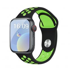   Apple Watch fekete-zöld sport szilikon szíj 42MM (Series 1-3)/44/45/46/49MM S/M