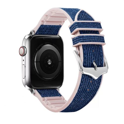 Apple Watch sötétkék csillogós szilikon szíj 42MM (Series 1-3)/44/45/46/49MM