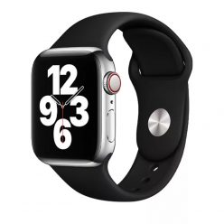   Apple Watch fekete szilikon szíj 38/40/41/42MM (Series 10 2024) S/M