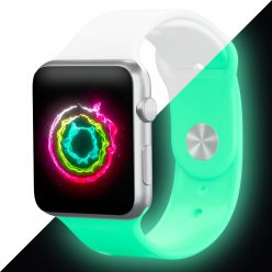   Apple Watch fehér sötétben világítós szilikon szíj 38/40/41/42MM (Series 10 2024) S/M