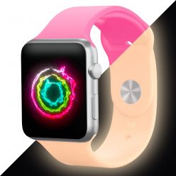   Apple Watch neonrózsaszín sötétben világítós szilikon szíj 38/40/41/42MM (Series 10 2024) M/L