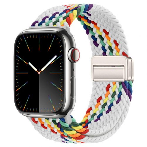 Apple Watch fehér/szivárvány fonott szíj 38/40/41/42MM (Series 10 2024)