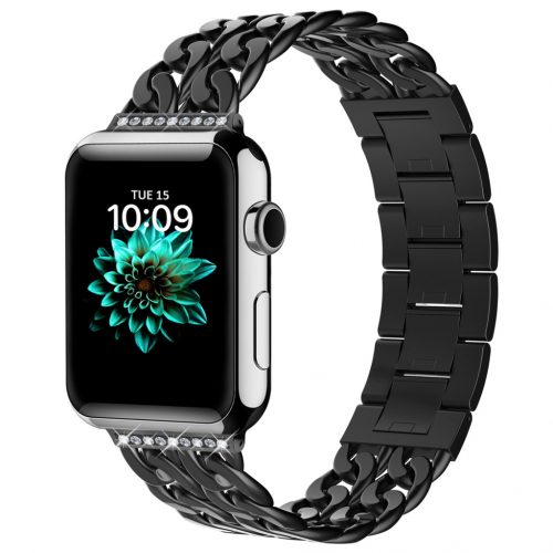 Apple Watch fekete brilliance köves fémszíj 38/40/41/42MM (Series 10 2024)