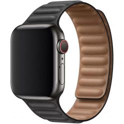 Apple Watch fekete bőrpánt 42MM (Series 1-3)/44/45/46/49MM