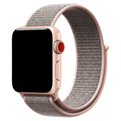 Apple Watch rózsakvarc tépőzáras szövetszíj 42MM (Series 1-3)/44/45/46/49MM