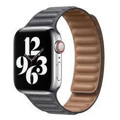   Apple Watch szürke bőrpánt 42MM (Series 1-3)/44/45/46/49MM