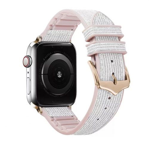 Apple Watch fehér csillogós szilikon szíj 42MM (Series 1-3)/44/45/46/49MM