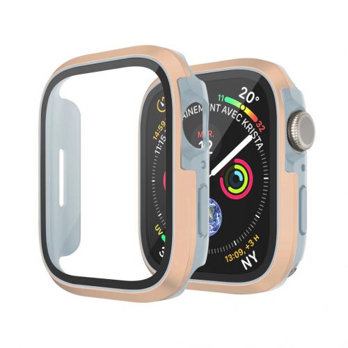 Apple Watch arany alumínium védőtok edzett üveggel 44MM