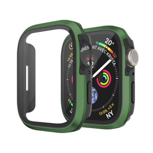 Apple Watch zöld alumínium védőtok edzett üveggel 45MM