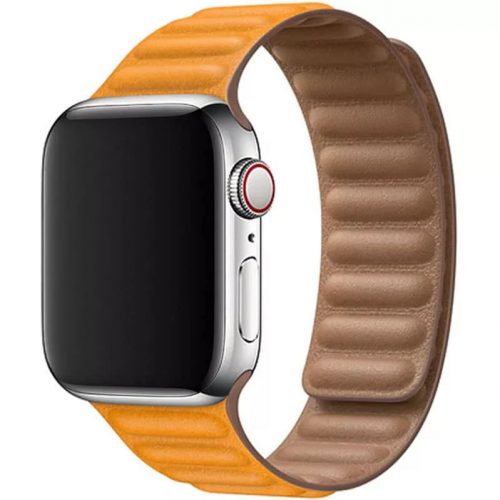 Apple Watch sárga bőrpánt 38/40/41/42MM (Series 10 2024)