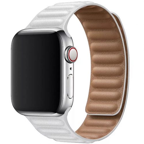 Apple Watch fehér bőrpánt 38/40/41/42MM (Series 10 2024)