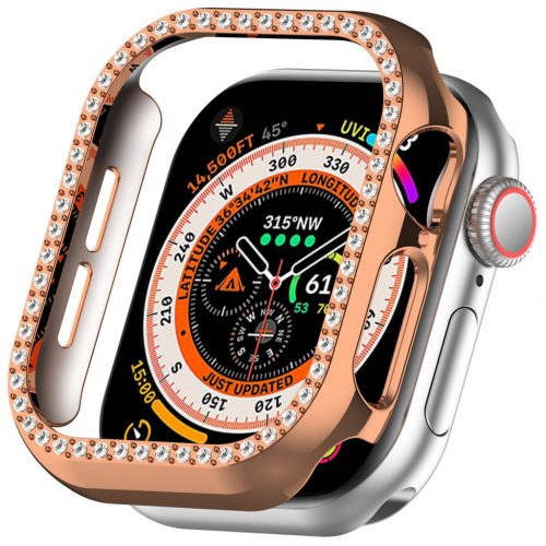 Apple Watch rosegold köves védőkeret 42MM (Series 10)