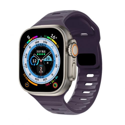 Apple Watch sötétlila szilikon sportpánt 42MM (Series 1-3)/44/45/46/49MM