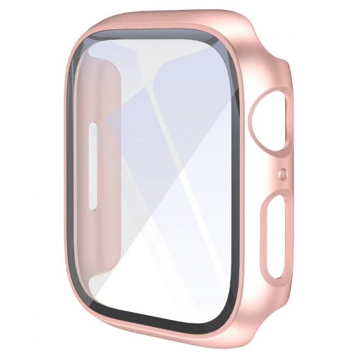 Apple Watch rosepink műanyag védőtok edzett üveggel 42MM (Series 1/2/3)