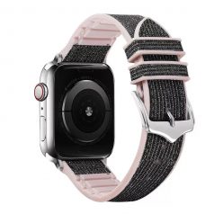   Apple Watch fekete csillogós szilikon szíj 38/40/41/42MM (Series 10 2024)