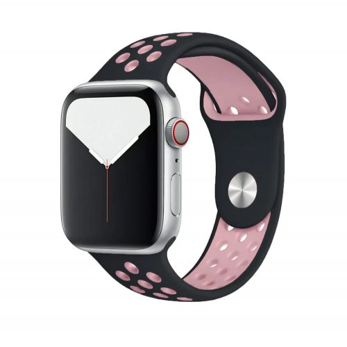 Apple Watch fekete-rózsaszín sport szilikon szíj 38/40/41/42MM (Series 10 2024) S/M