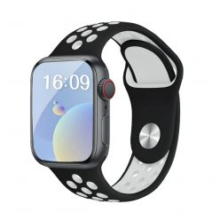   Apple Watch fekete-fehér sport szilikon szíj 42MM (Series 1-3)/44/45/46/49MM M/L