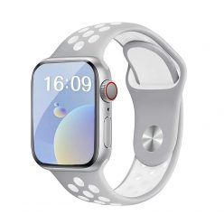   Apple Watch szürke-fehér sport szilikon szíj 38/40/41/42MM (Series 10 2024) M/L